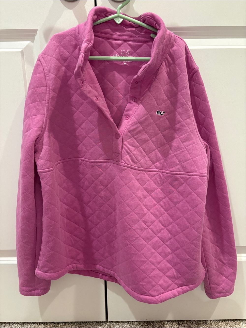 Vineyard Vines Quilted Snap Pullover - Hot Pink